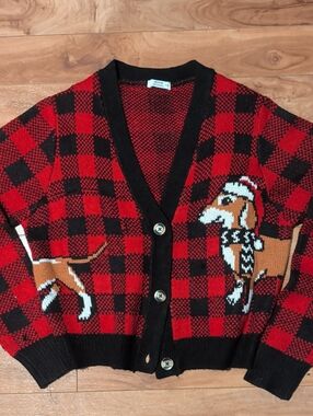 Ardene Red and Black Knit Sweater